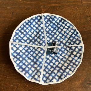 Nautica Home Set of 4 Melamine Dinner Plates  New Blue White